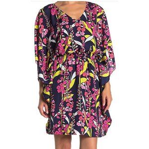 Trina Turk Sentiment Floral Mod Retro Resort Wear Dress Small
